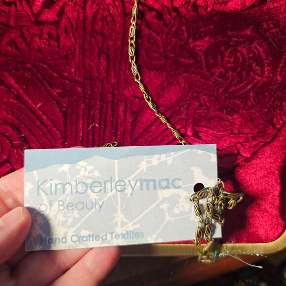 NWT red silk velvet celtic evening bag - Picture 5 of 5